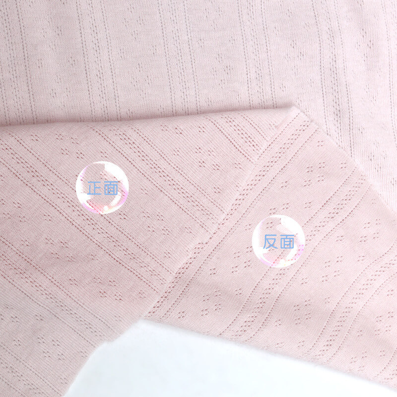 Cutwork Eyelet Jacquard 100% Cotton Knit Rib Fabric for Kids Wear Whol