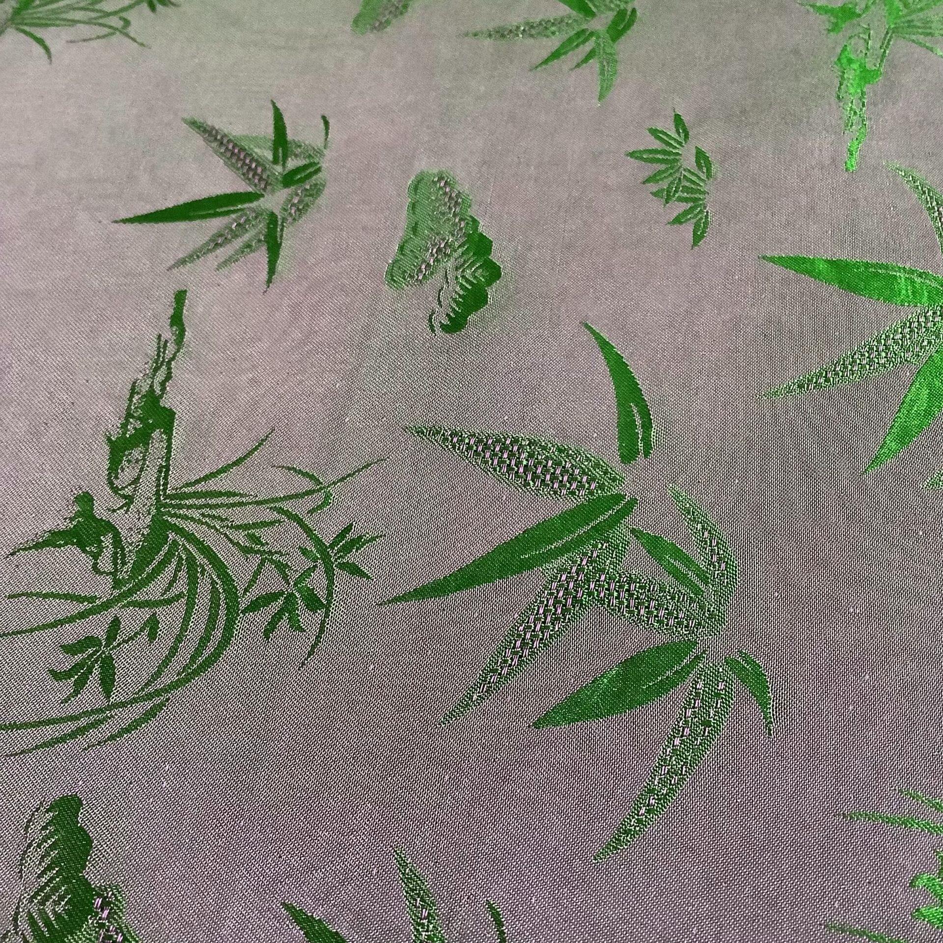 Bamboo Green Purple Silk Woven Fabric for Apparel Wholesale Supplier 3