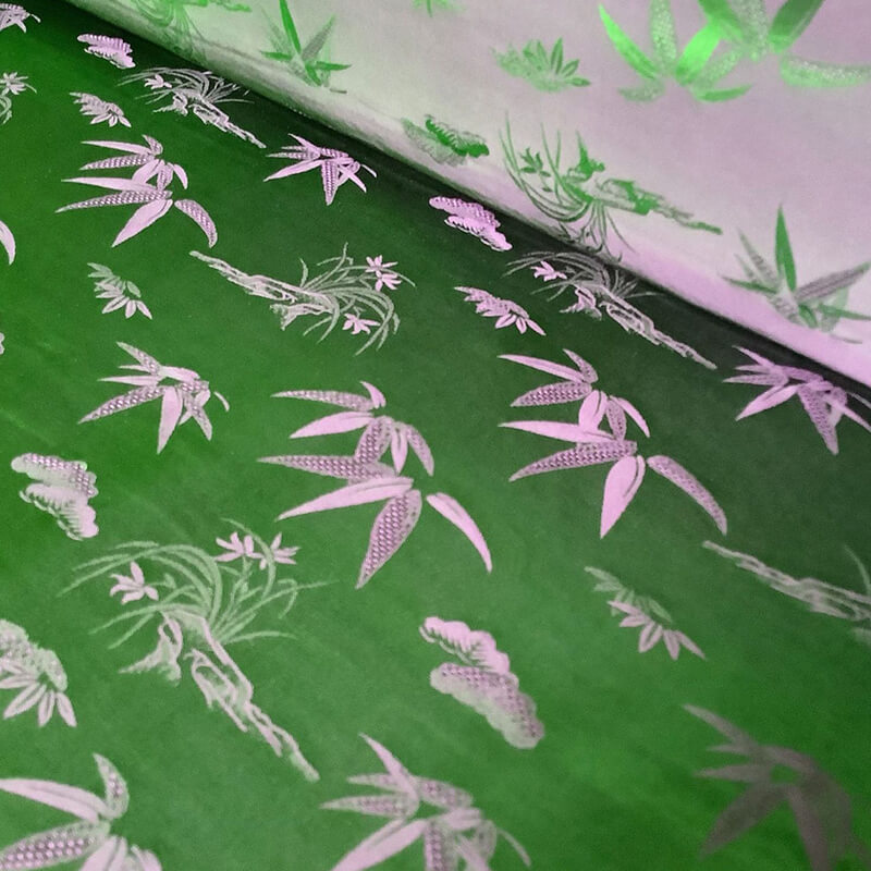 Bamboo Green Purple Silk Woven Fabric for Apparel Wholesale Supplier 6