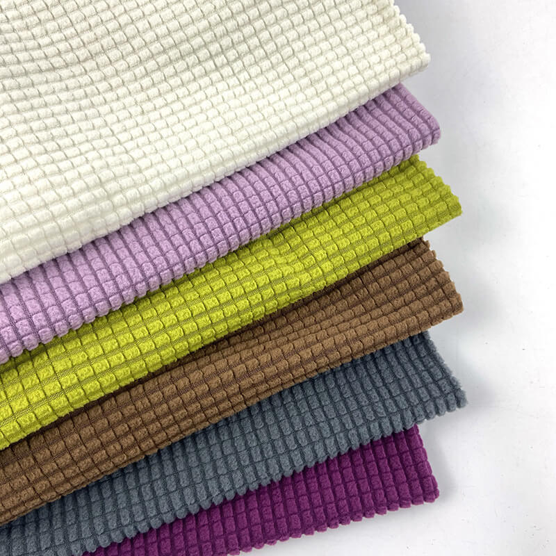 Plaid Jacquard Sofa Polar Fleece Knit Sofa Upholstery Fabric for Sofa