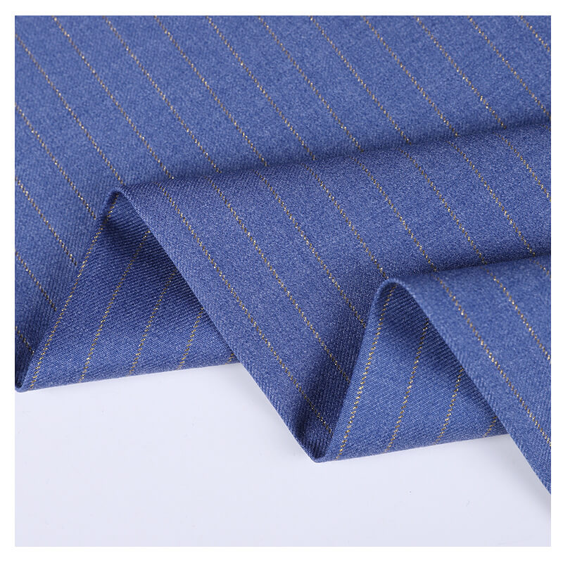 Stripe Polyester Viscose Blend Woven Twill Fabric for Suit Wholesale S 5