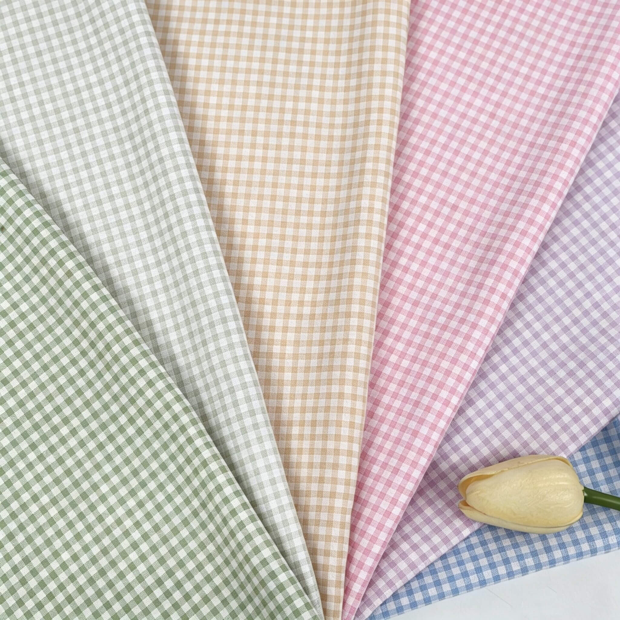 Dress Plaid Yarn Dyed Polyester Viscose Blend Woven Twill Fabric for D