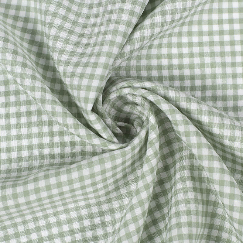 Dress Plaid Yarn Dyed Polyester Viscose Blend Woven Twill Fabric for D