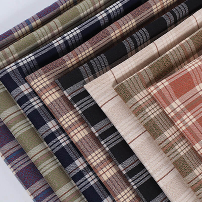 290g Dress Plaid Polyester Viscose Blend Woven Twill Fabric for Dress