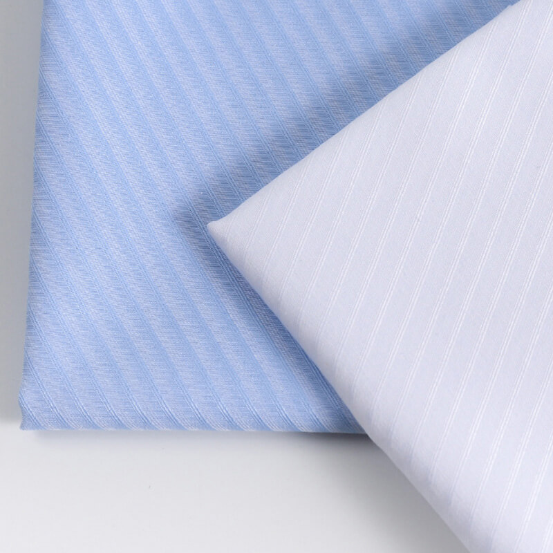 Jacquard Polyester Cotton Blend Woven Twill Fabric for Blouse Wholesal