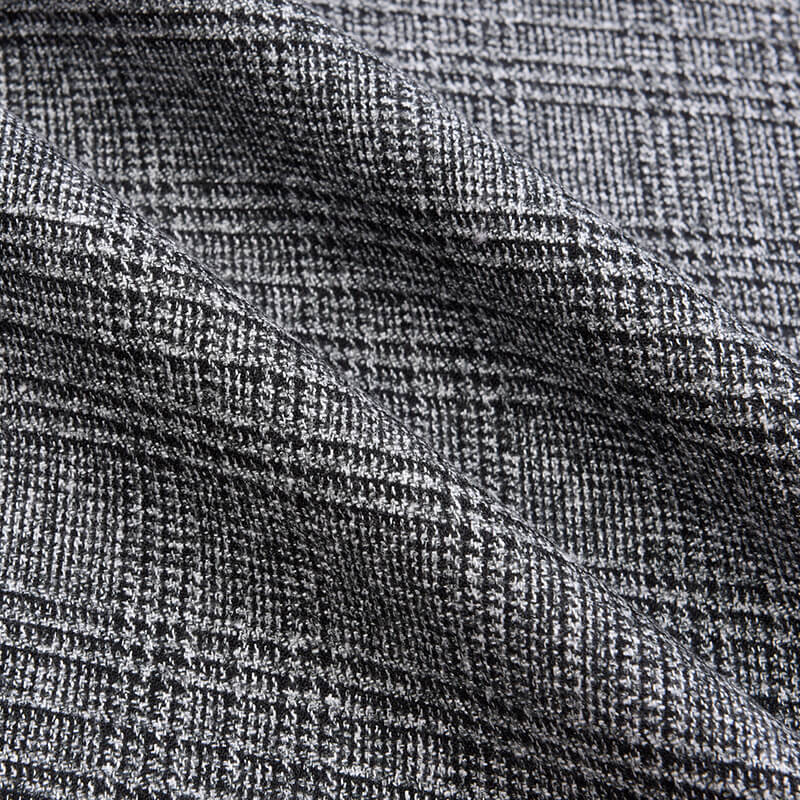 288g Plaid Bird Polyester Viscose Blend Woven Fabric for Trench Coat W