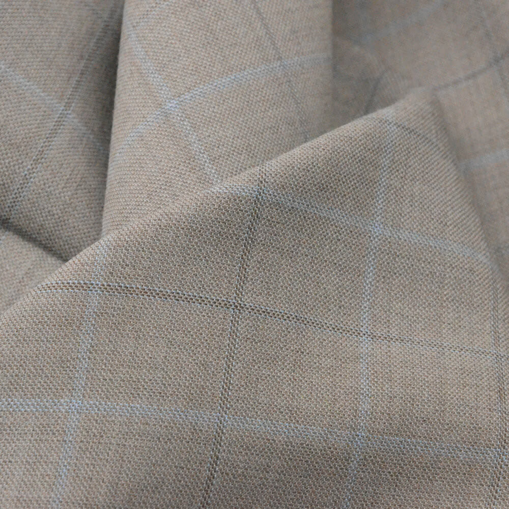 Stripe Blue Wool Woven Fabric for Suit Wholesale Supplier