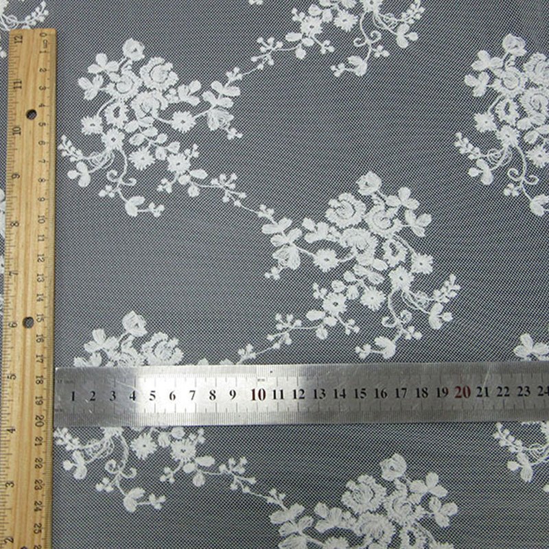 Embroidered Lace Bridal Evening Polyester Sequin Fabric for Bridal Who 5
