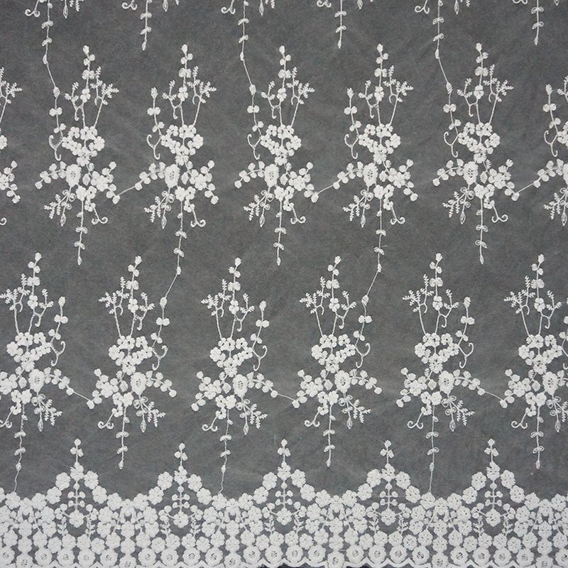 Evening Lace Trim Polyester Sequin Fabric for Bridal Wholesale Supplie