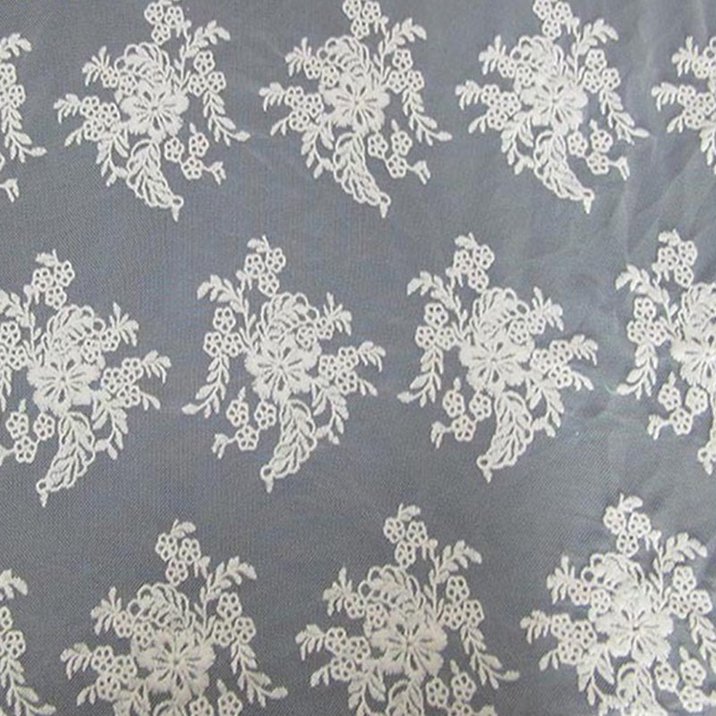 Cotton Thread Bridal Lace Trim 100% Cotton Sequin Fabric for Bridal Wh