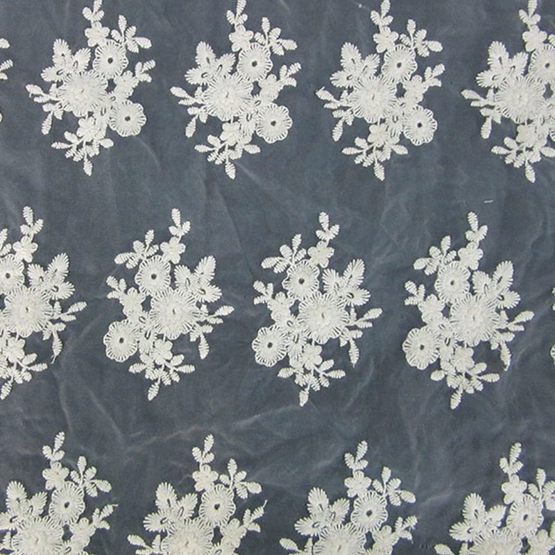 Lace Trim Polyester Sequin Fabric for Apparel Wholesale Supplier