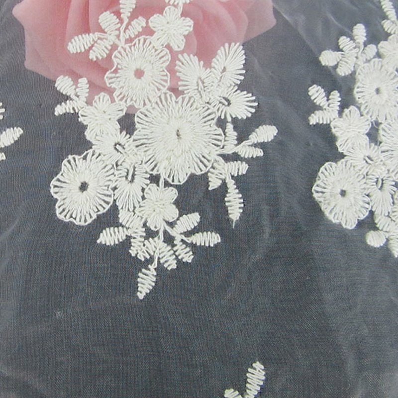 Lace Trim Polyester Sequin Fabric for Apparel Wholesale Supplier