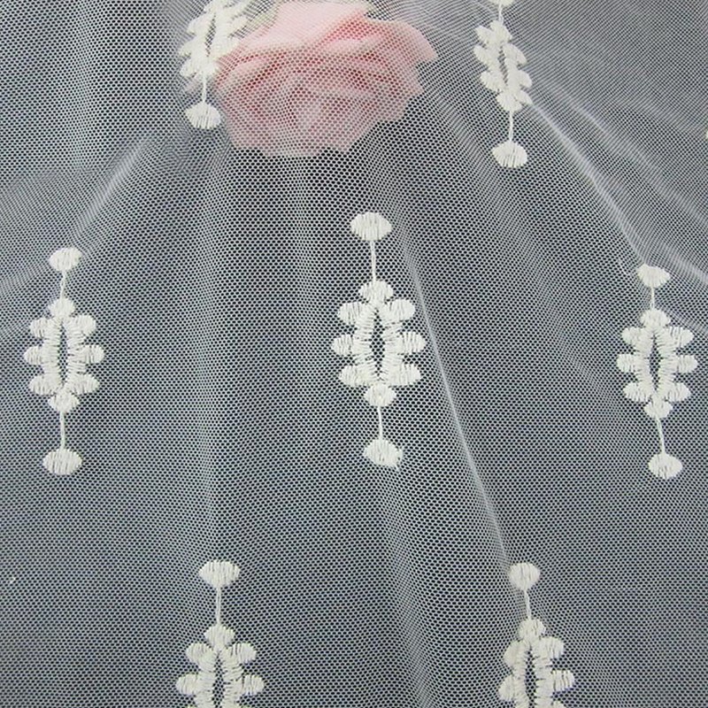 Embroidered Lace Cotton Thread Lace Trim 100% Cotton Sequin Fabric for