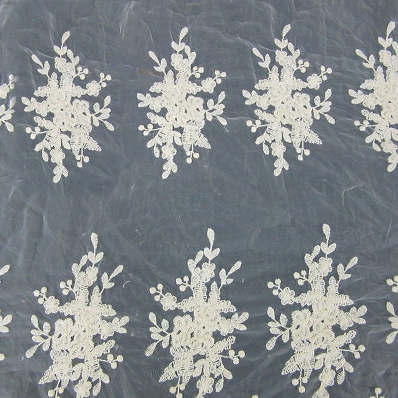 All-Over Lace Trim Polyester Sequin Fabric for Apparel Wholesale Suppl