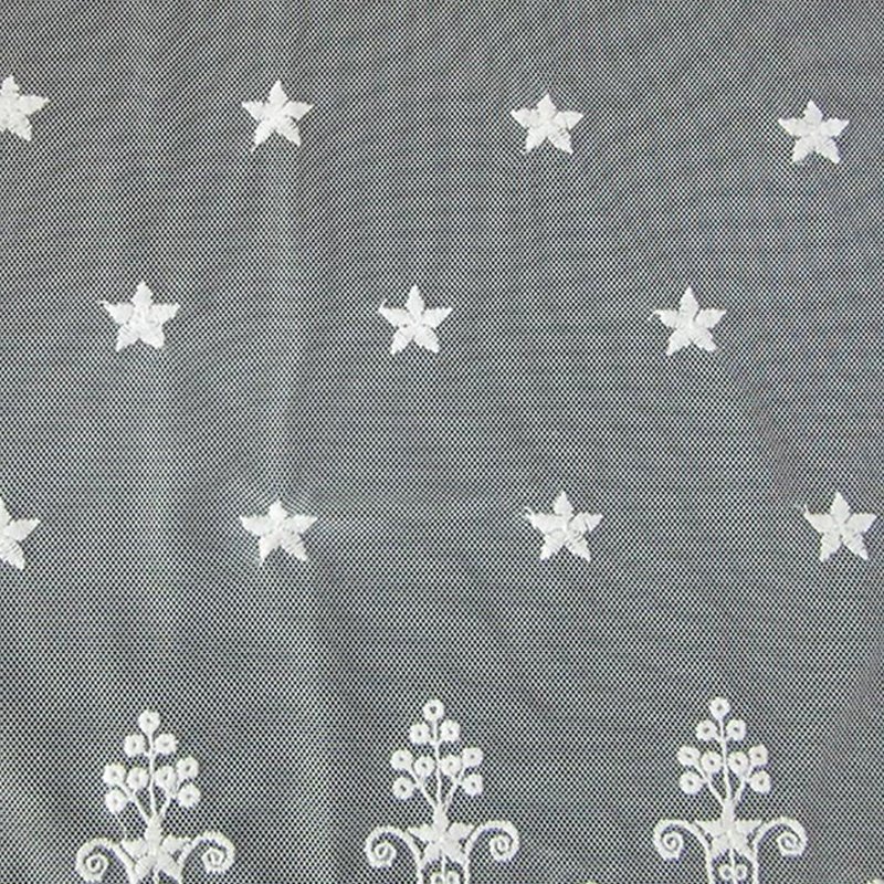 White Lace Trim Polyester Sequin Fabric for Apparel Wholesale Supplier