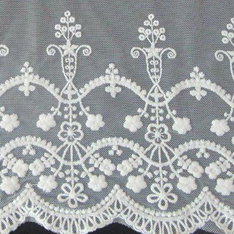 White Lace Trim Polyester Sequin Fabric for Apparel Wholesale Supplier 4