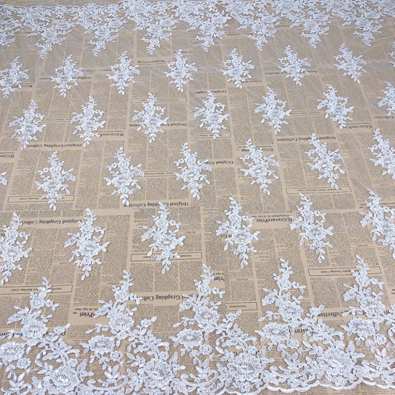 All-Over Lace All-Over Water Soluble Polyester Sequin Fabric for Appar