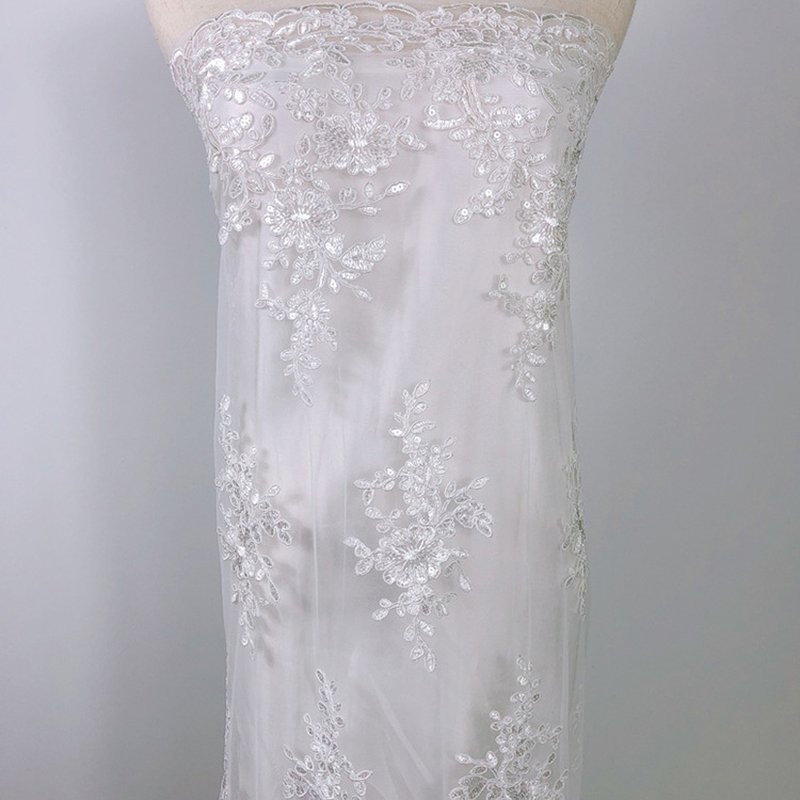 All-Over Lace All-Over Water Soluble Polyester Sequin Fabric for Appar