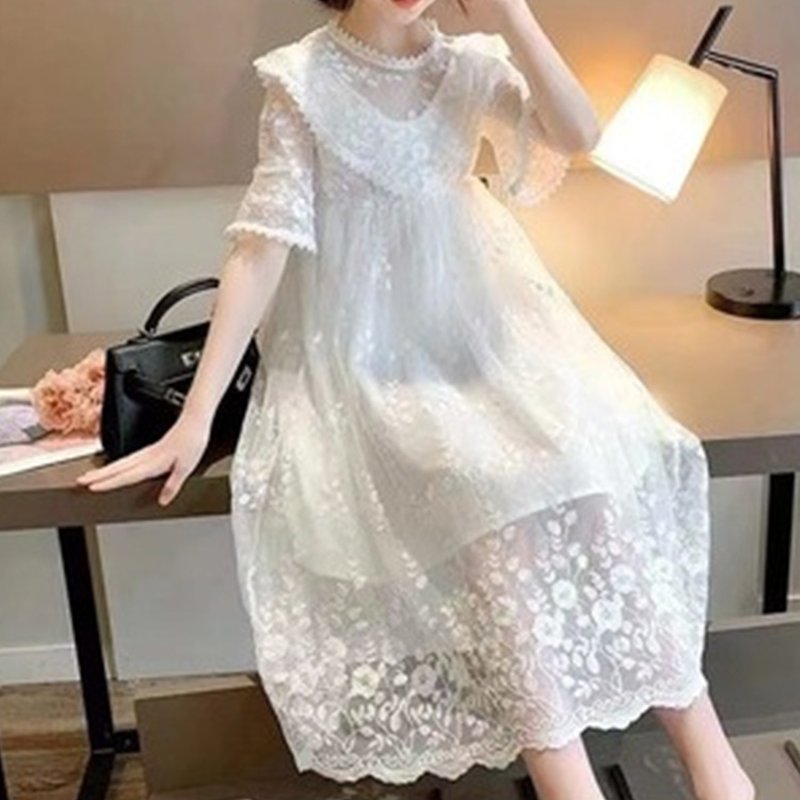 Embroidered Fabric Milk Silk Dress Polyester Sequin Fabric for Women's