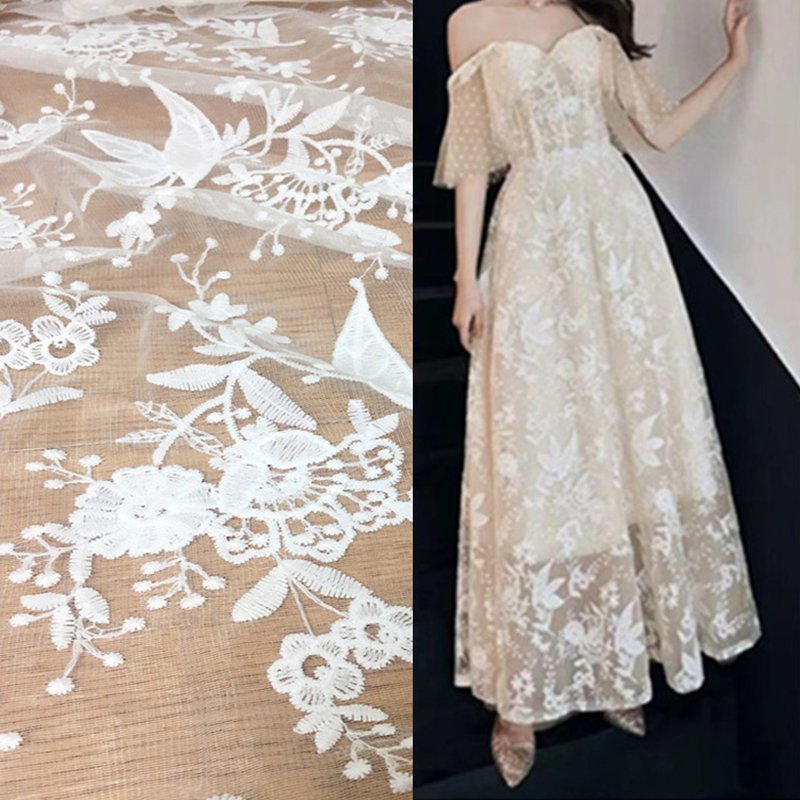 Milk Silk Water Soluble Bridal Polyester Sequin Fabric for Women's Wea