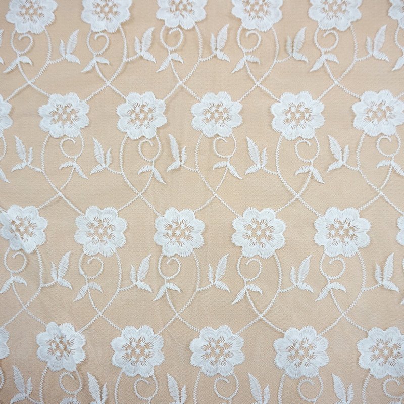 Lace Trim Milk Silk Water Soluble Polyester Sequin Fabric for Apparel