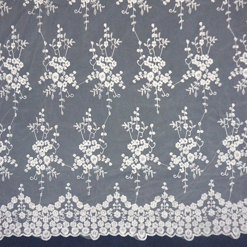 Water Soluble Lace All-Over Lace Milk Silk Polyester Sequin Fabric for