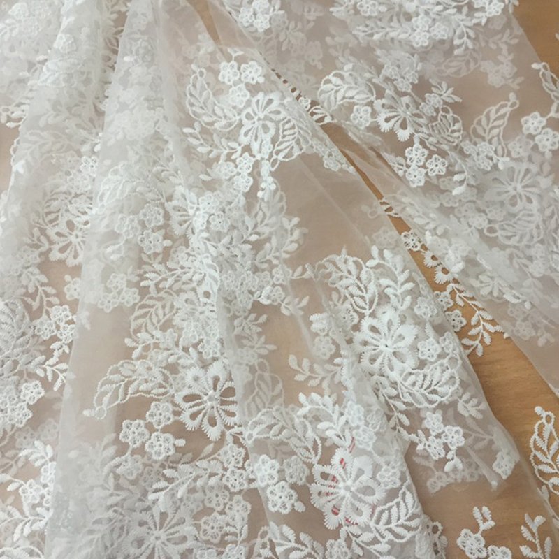 Embroidered Lace Water Soluble Lace Embroidered Fabric Polyester Sequi