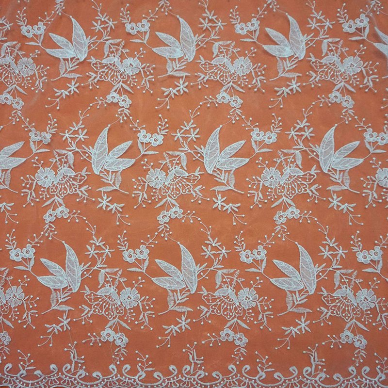 Embroidered Lace Lace Fabric Milk Silk Polyester Sequin Fabric for App