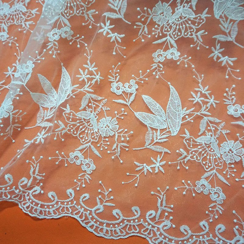 Embroidered Lace Lace Fabric Milk Silk Polyester Sequin Fabric for App