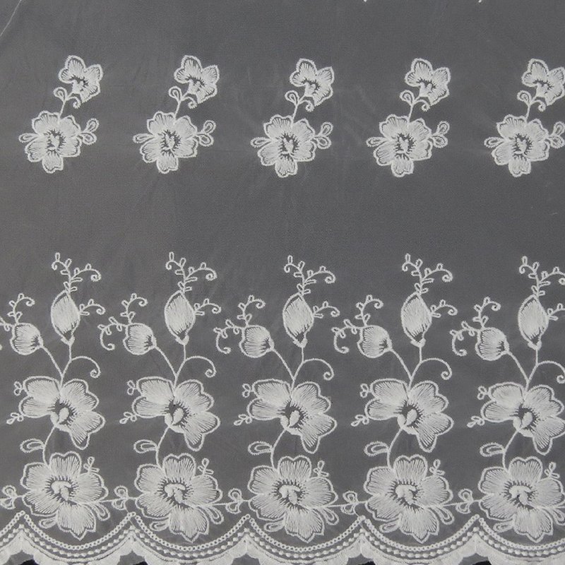 Embroidered Fabric Polyester Thread Floral Polyester Sequin Fabric for