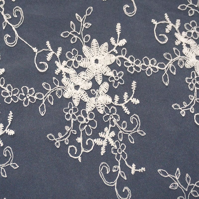 Water Soluble Lace Embroidered Fabric All-Over Embroidery Polyester Se