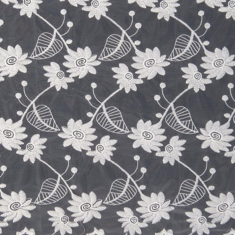 Lace Fabric Embroidered Fabric Scallop Edge Polyester Sequin Fabric fo