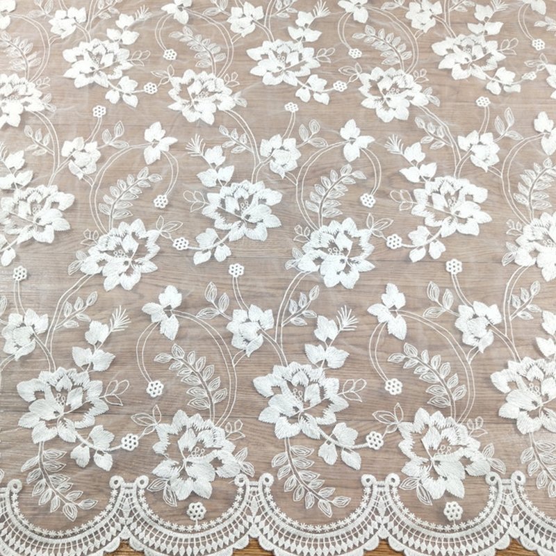 Embroidered Lace Water Soluble Evening Polyester Sequin Fabric for Bri
