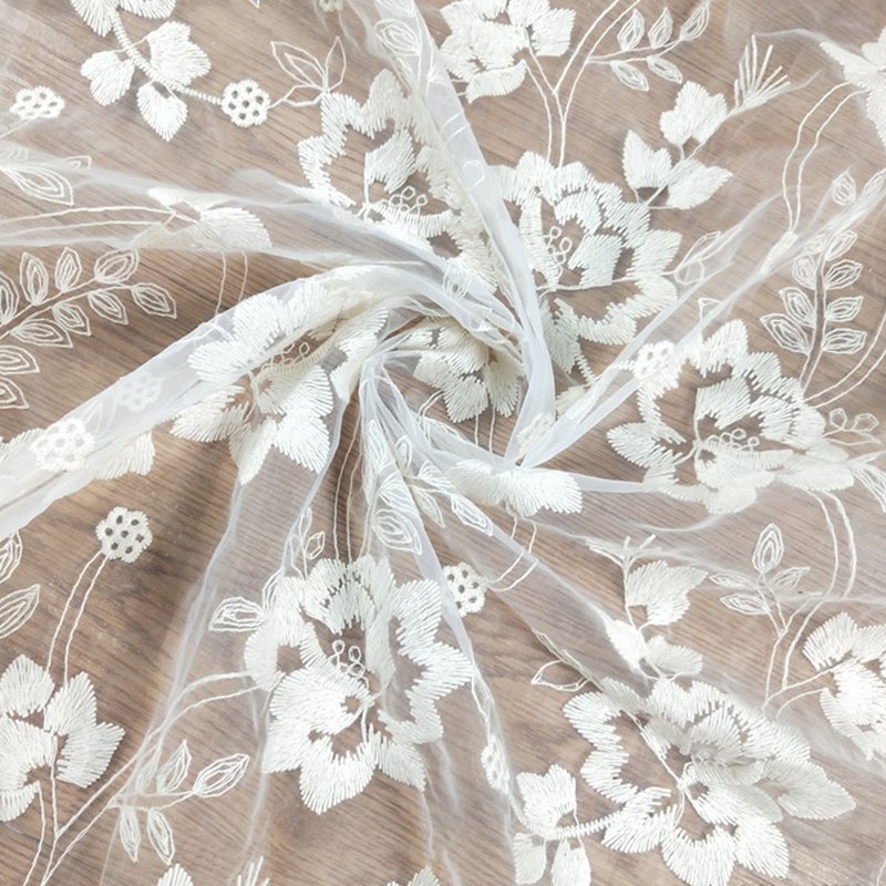 Embroidered Lace Water Soluble Evening Polyester Sequin Fabric for Bri