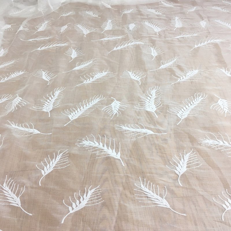 Embroidered Fabric Dress White Polyester Sequin Fabric for Women's Wea 6
