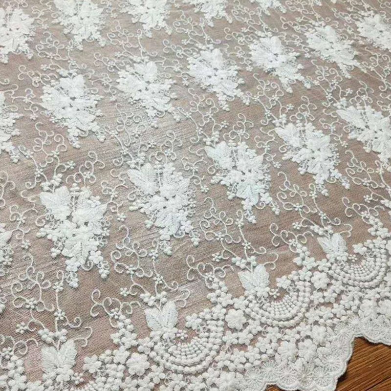 Embroidered Lace All-Over Embroidery Dress 100% Cotton Sequin Fabric f
