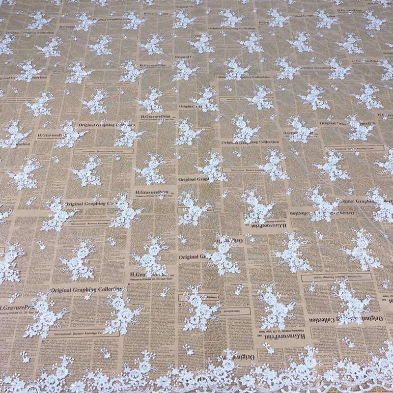 125cm Embroidered Lace Embroidered Fabric Water Soluble Polyester Sequ