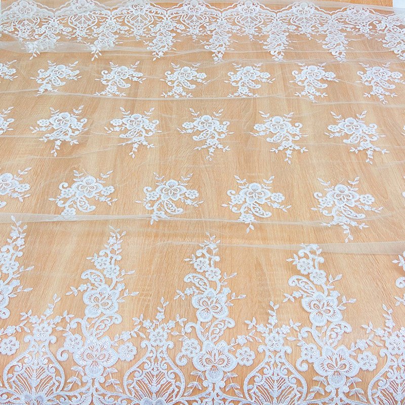 Lace Fabric Embroidered Fabric Milk Silk Polyester Sequin Fabric for B