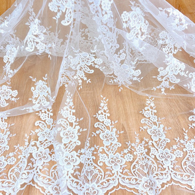 Lace Fabric Embroidered Fabric Milk Silk Polyester Sequin Fabric for B