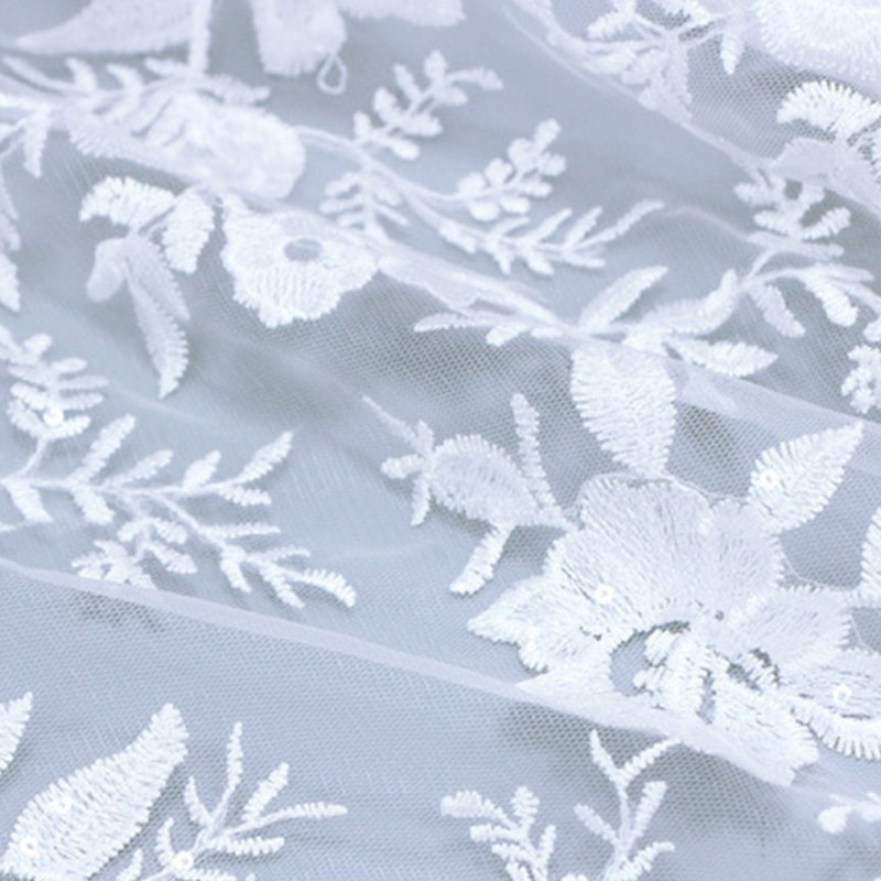 Embroidered Fabric Rose Sequin Polyester Sequin Fabric for Women's Wea 7