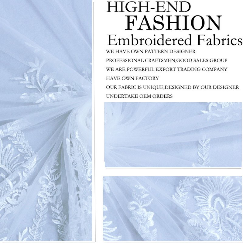 Dress Single Edge White Polyester Sequin Fabric for Women's Wear Whole 10