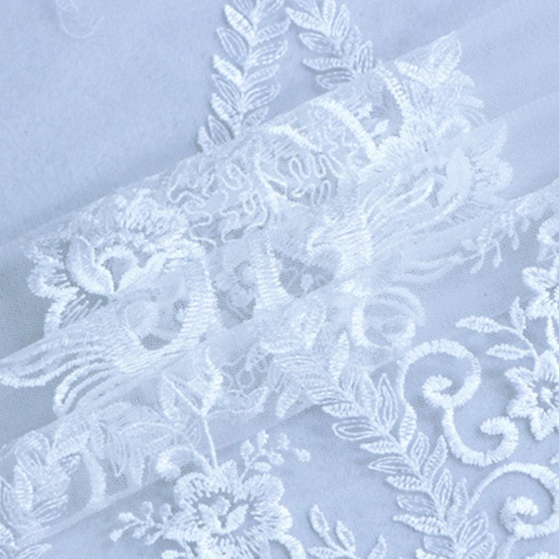 Dress Single Edge White Polyester Sequin Fabric for Women's Wear Whole 4