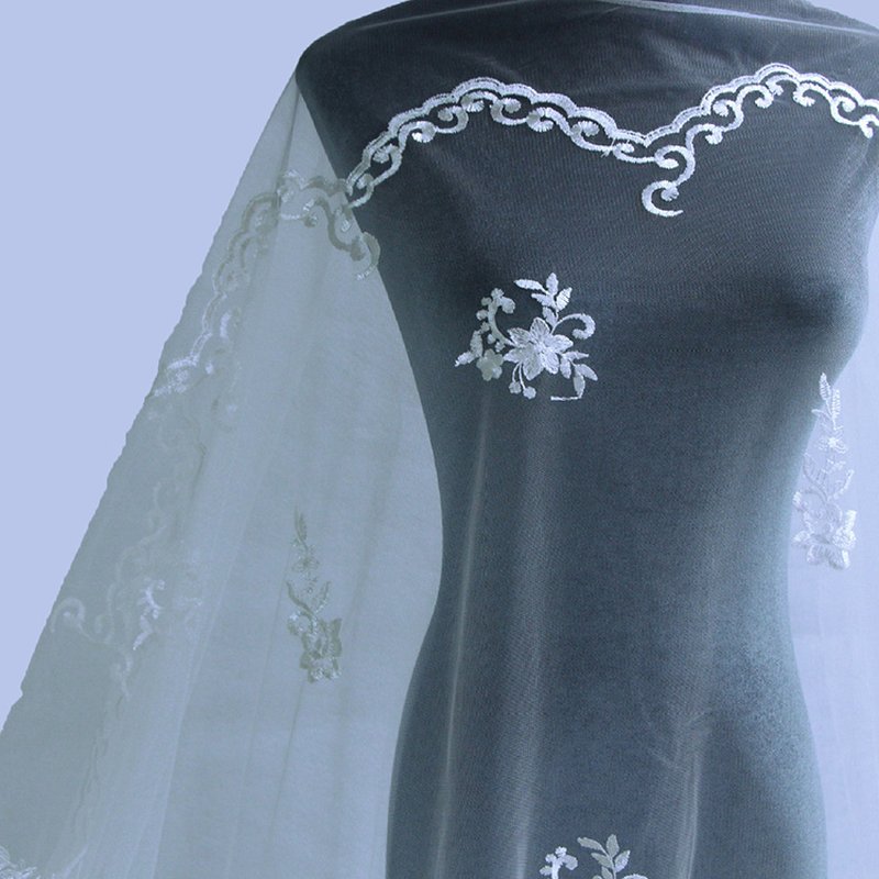 Dress Single Edge White Polyester Sequin Fabric for Women's Wear Whole 7