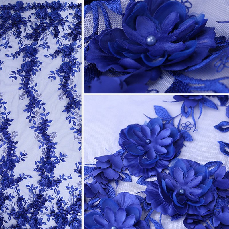 Embroidered Fabric Bridal Evening Polyester Sequin Fabric for Bridal W 10