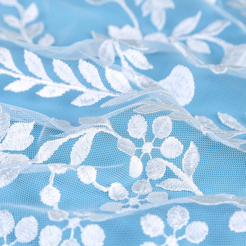 Lace Fabric Dress Leaf Polyester Sequin Fabric for Women's Wear Wholes 4