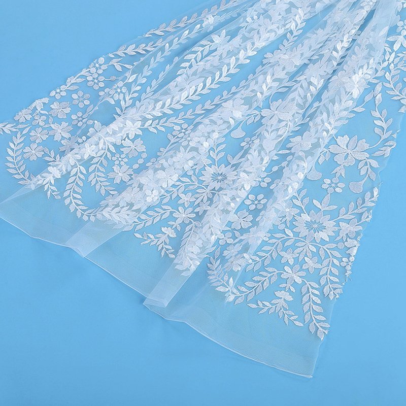 Lace Fabric Dress Leaf Polyester Sequin Fabric for Women's Wear Wholes 6