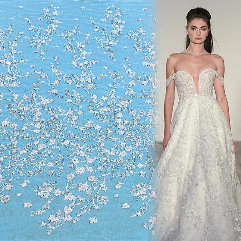 Lace Fabric Dress Sequin Polyester Sequin Fabric for Women's Wear Whol