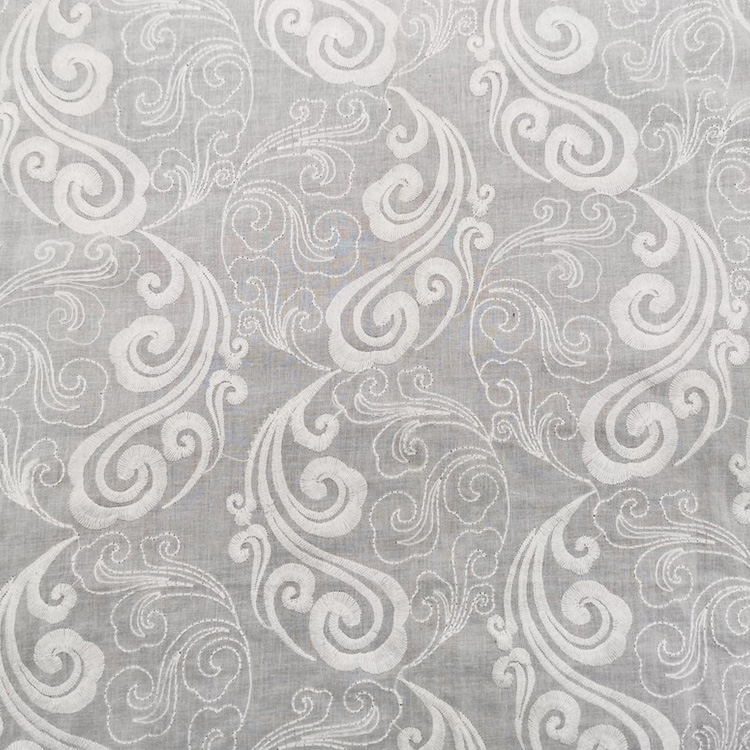 Cutwork Women's 100% Cotton Embroidered Fabric for Women's Wear Wholes