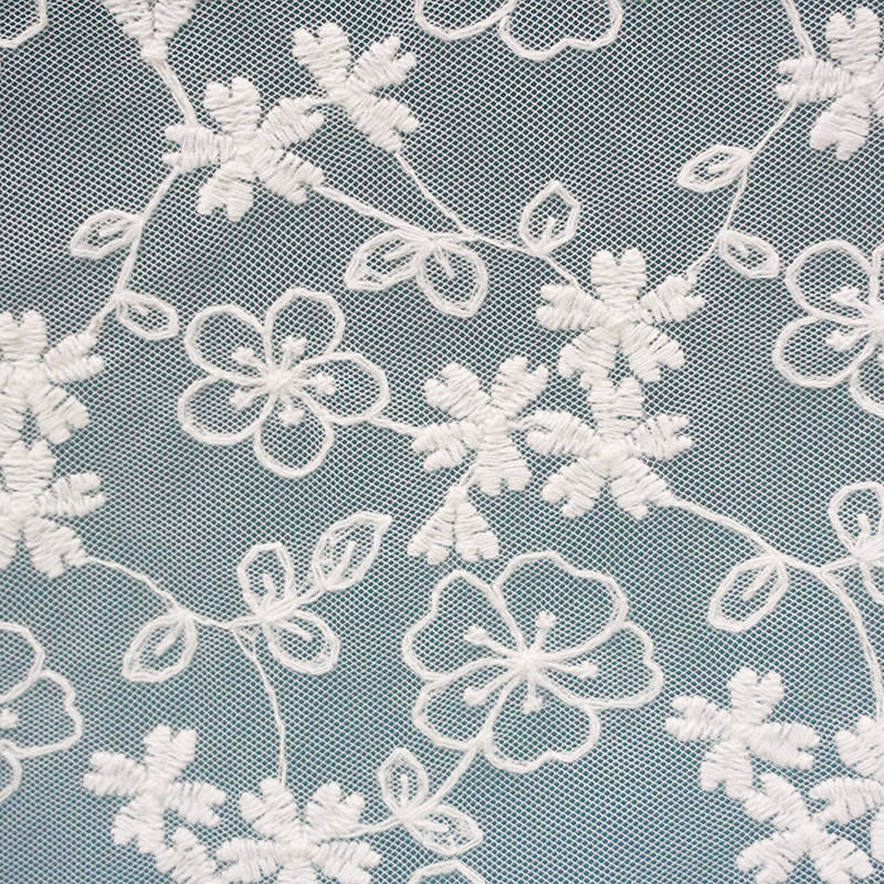 Milk Silk Lace Trim Embroidered Fabric for Women's Wear Wholesale Supp