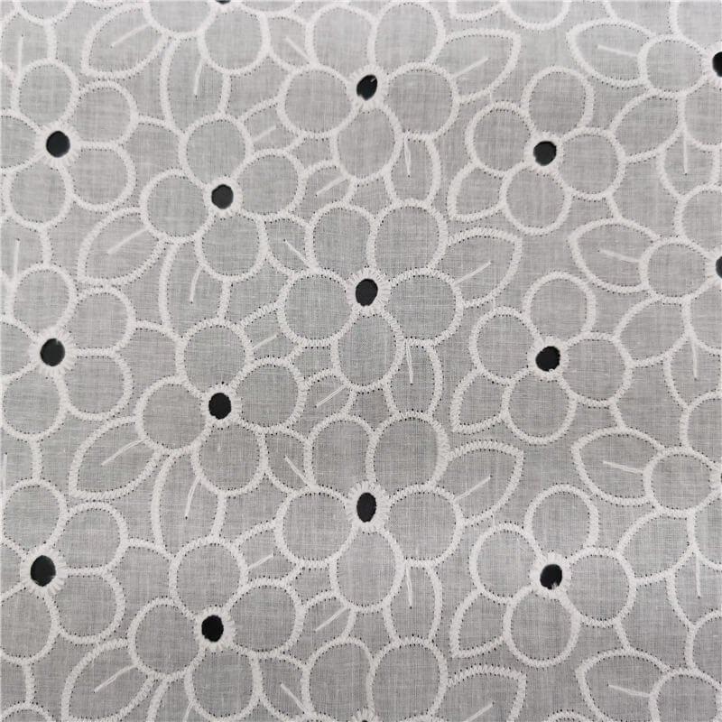 Water Soluble Lace Embroidered Fabric Eyelet 100% Cotton for Women's W